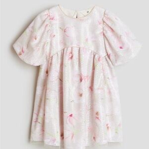 H&M Sequined tulle dress with puff sleeves